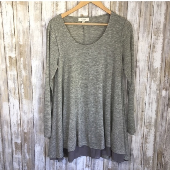 Umgee Tops - Umgee Grey Long Sleeve Blouse